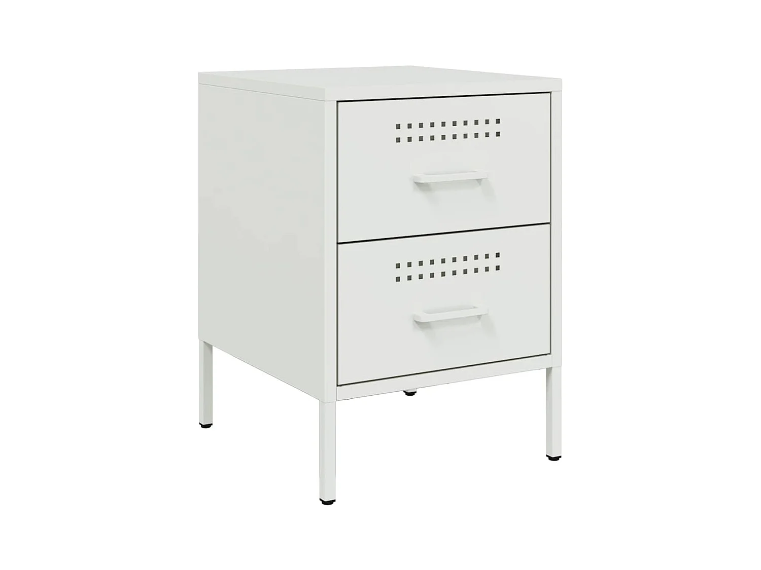Tables de chevet 2 pcs blanc 36x39x50,5 cm acier
