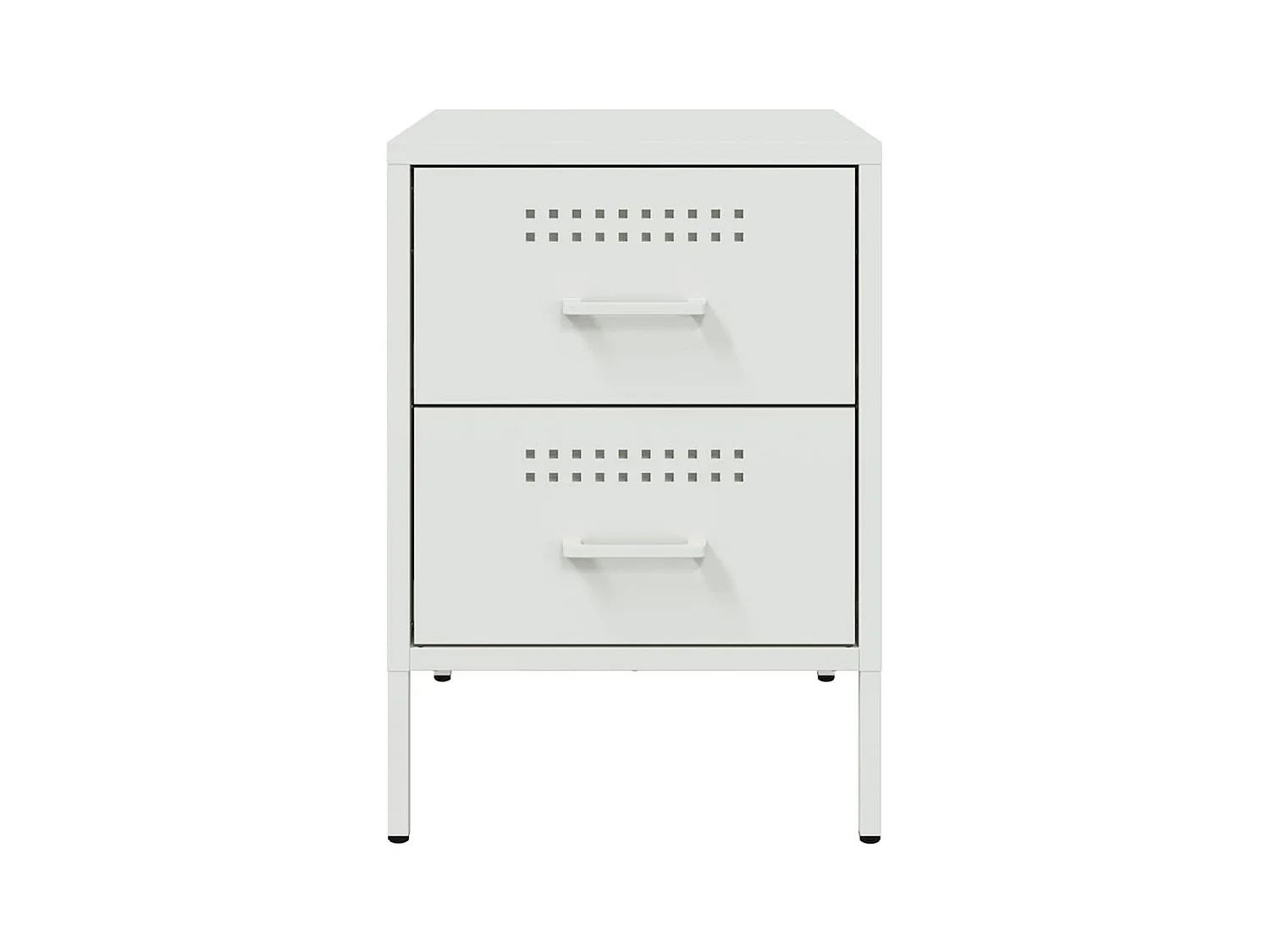 Tables de chevet 2 pcs blanc 36x39x50,5 cm acier