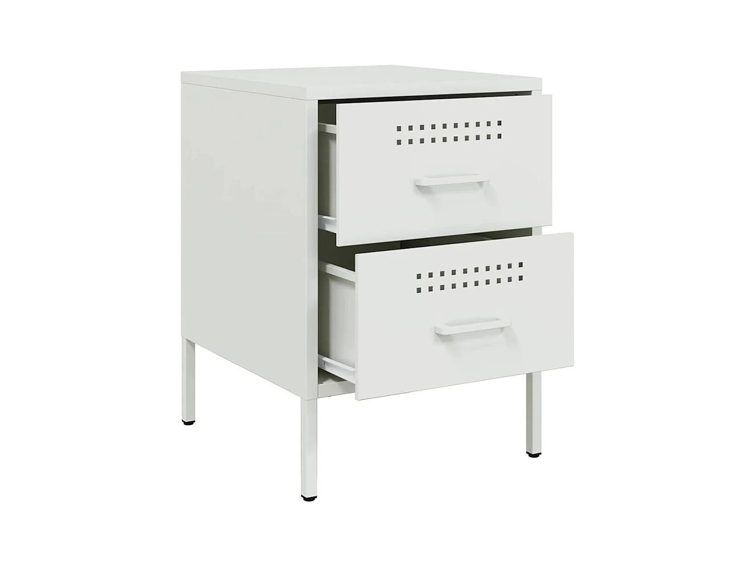 Tables de chevet 2 pcs blanc 36x39x50,5 cm acier