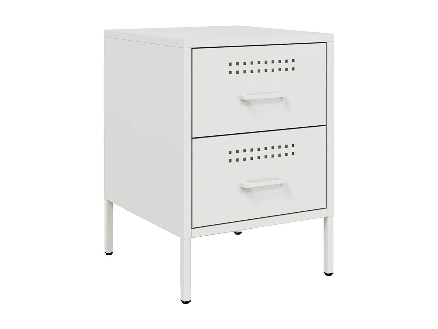 Tables de chevet 2 pcs blanc 36x39x50,5 cm acier