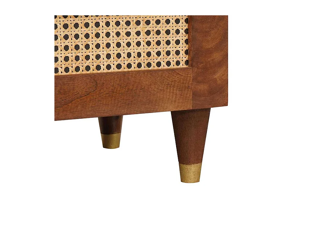 Tables de chevet Marron Rotin et bois de mangue massif