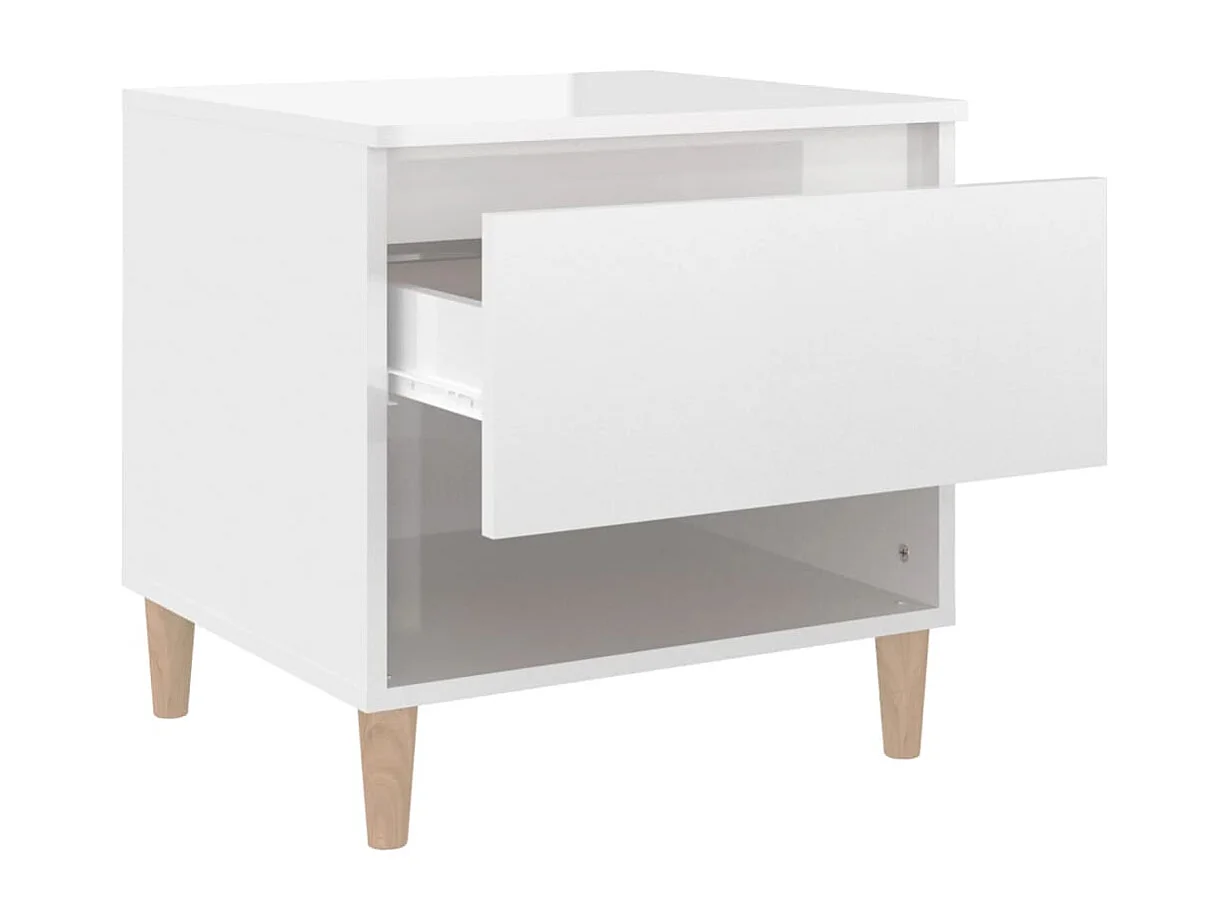 Comodini 2 pz Bianco lucido 50x46x50 cm