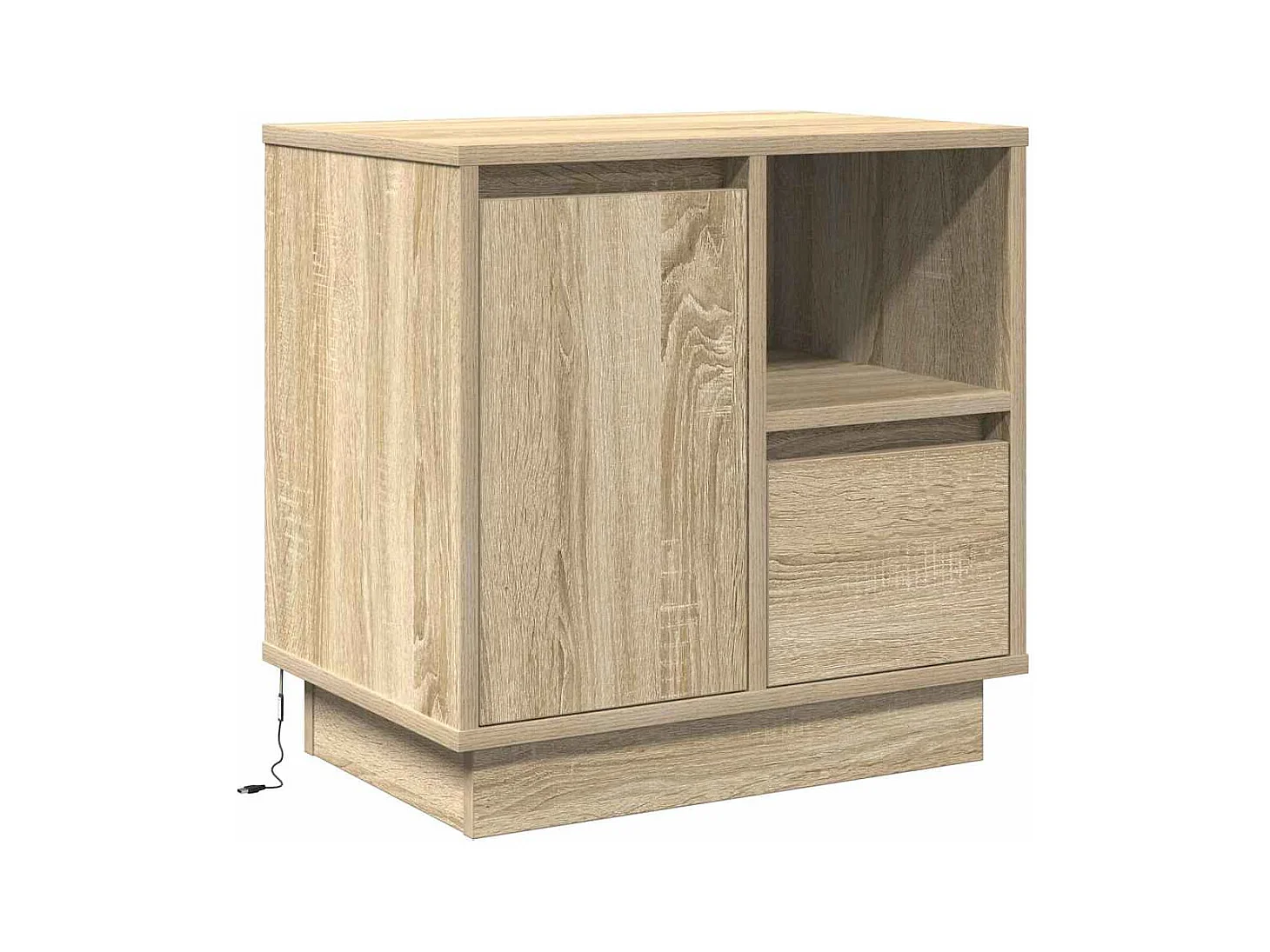 Meubles de Chevet avec LED 2 pcs Chêne Sonoma 50x34,5x50 cm