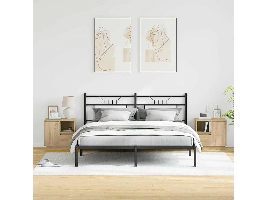 Meubles de Chevet avec LED 2 pcs Chêne Sonoma 50x34,5x50 cm