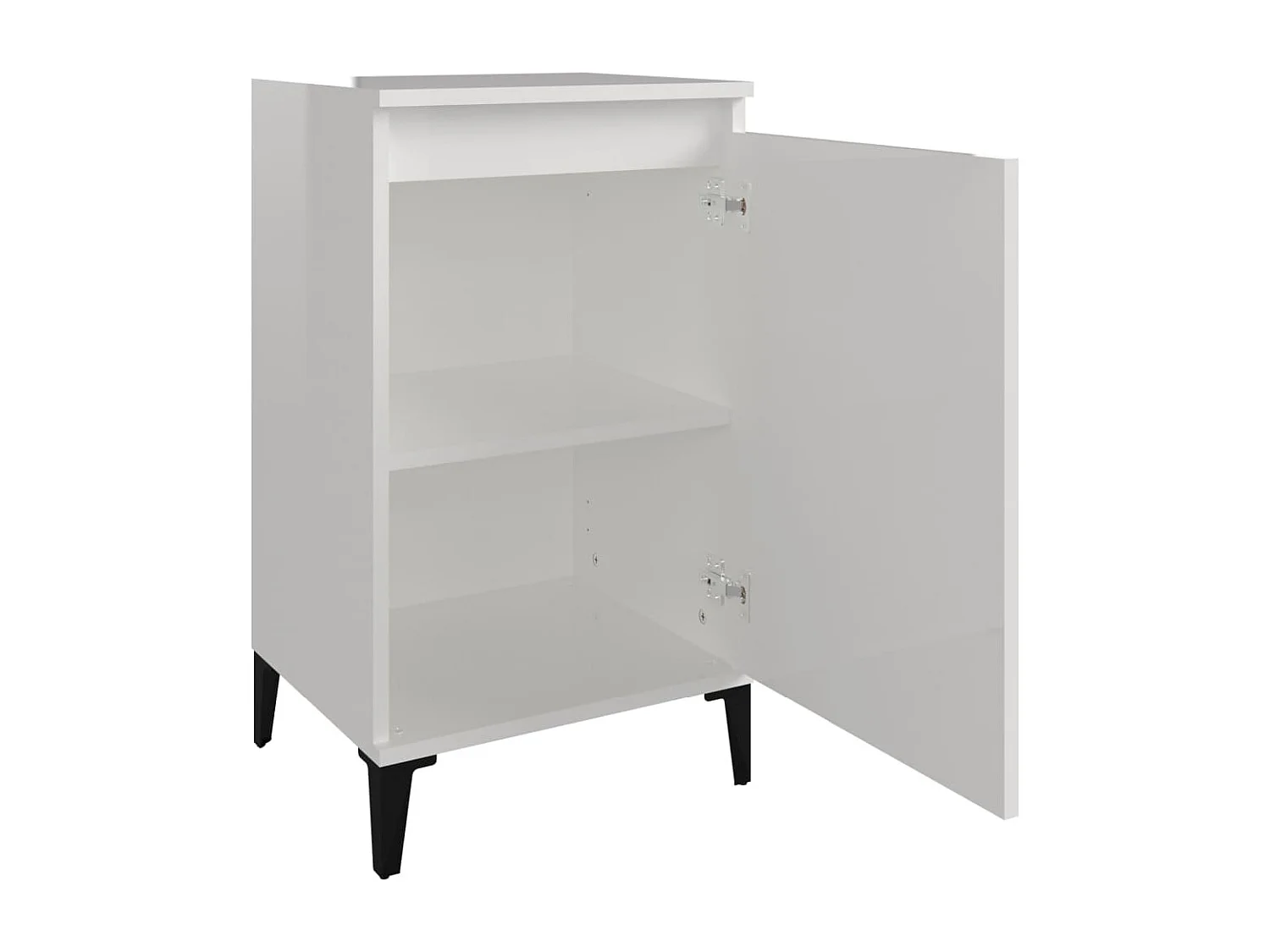 Comodino bianco lucido 40x35x70 cm in legno ingegnerizzato