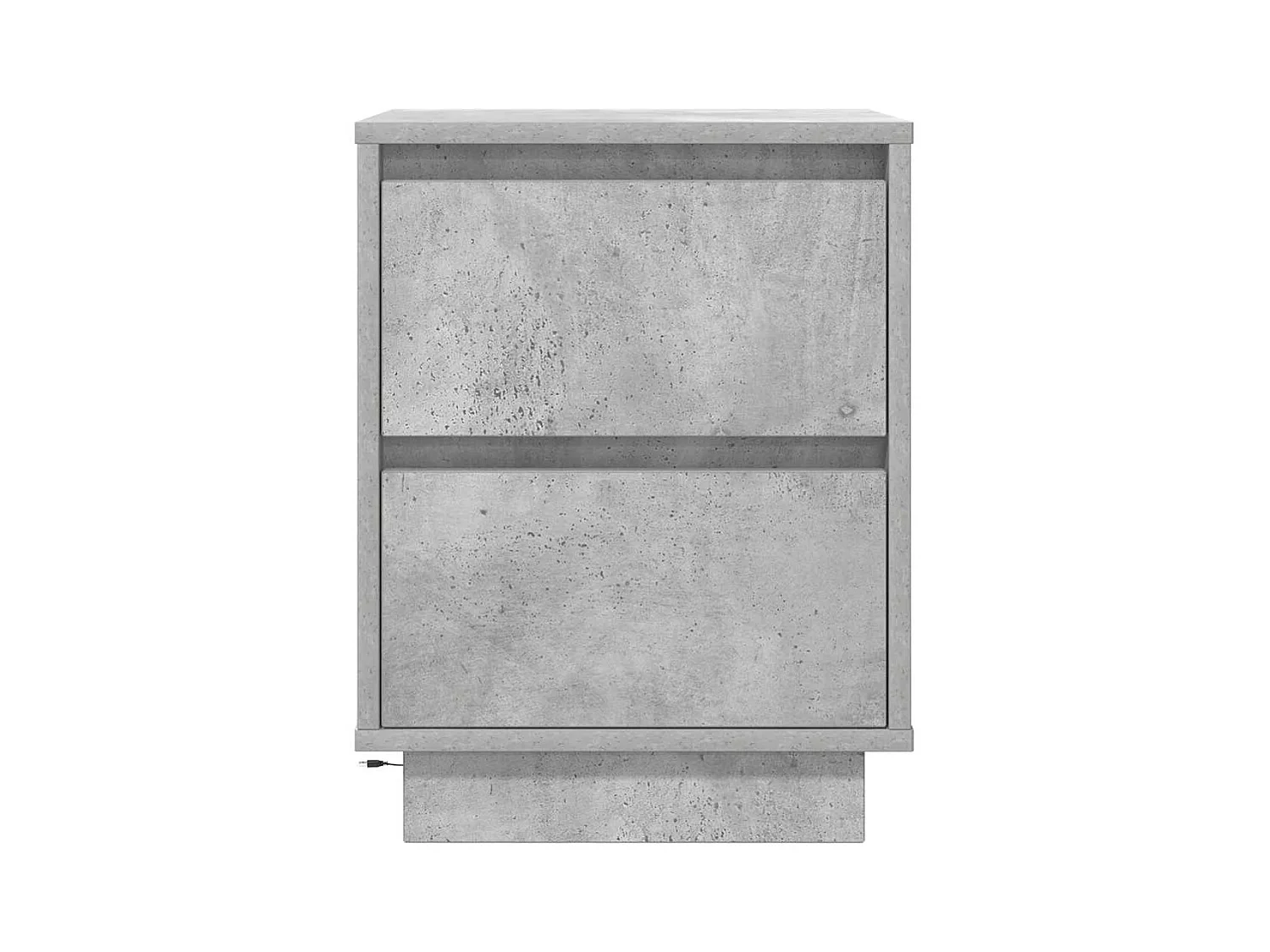 Nachtkastje met ledverlichting, betongrijs, 38x34x50 cm