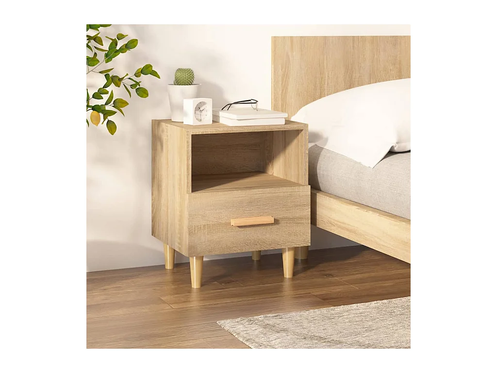 Comodino in rovere Sonoma 40x35x47 cm