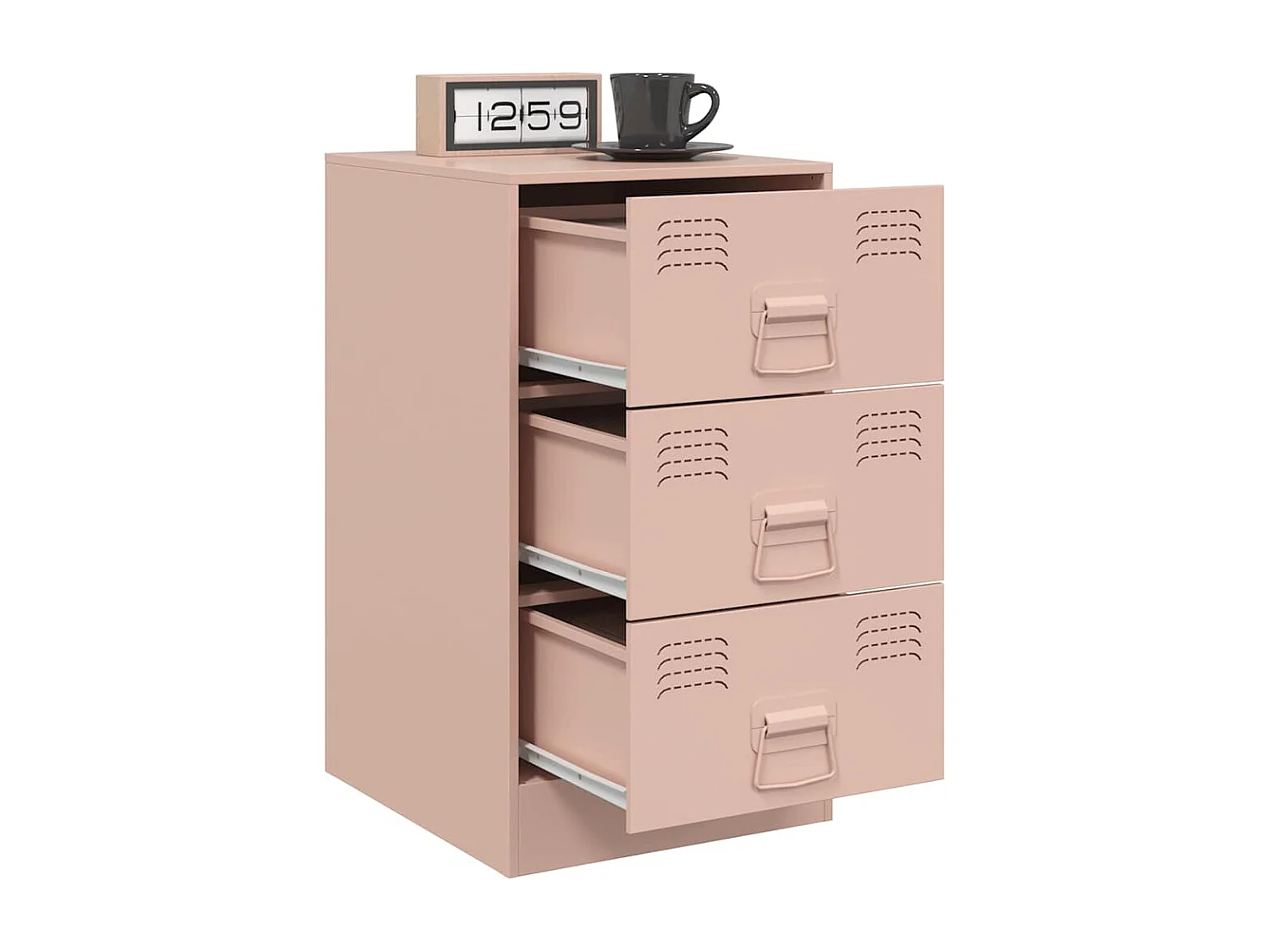 Tables de chevet 2 pcs rose 34,5x39x62 cm acier