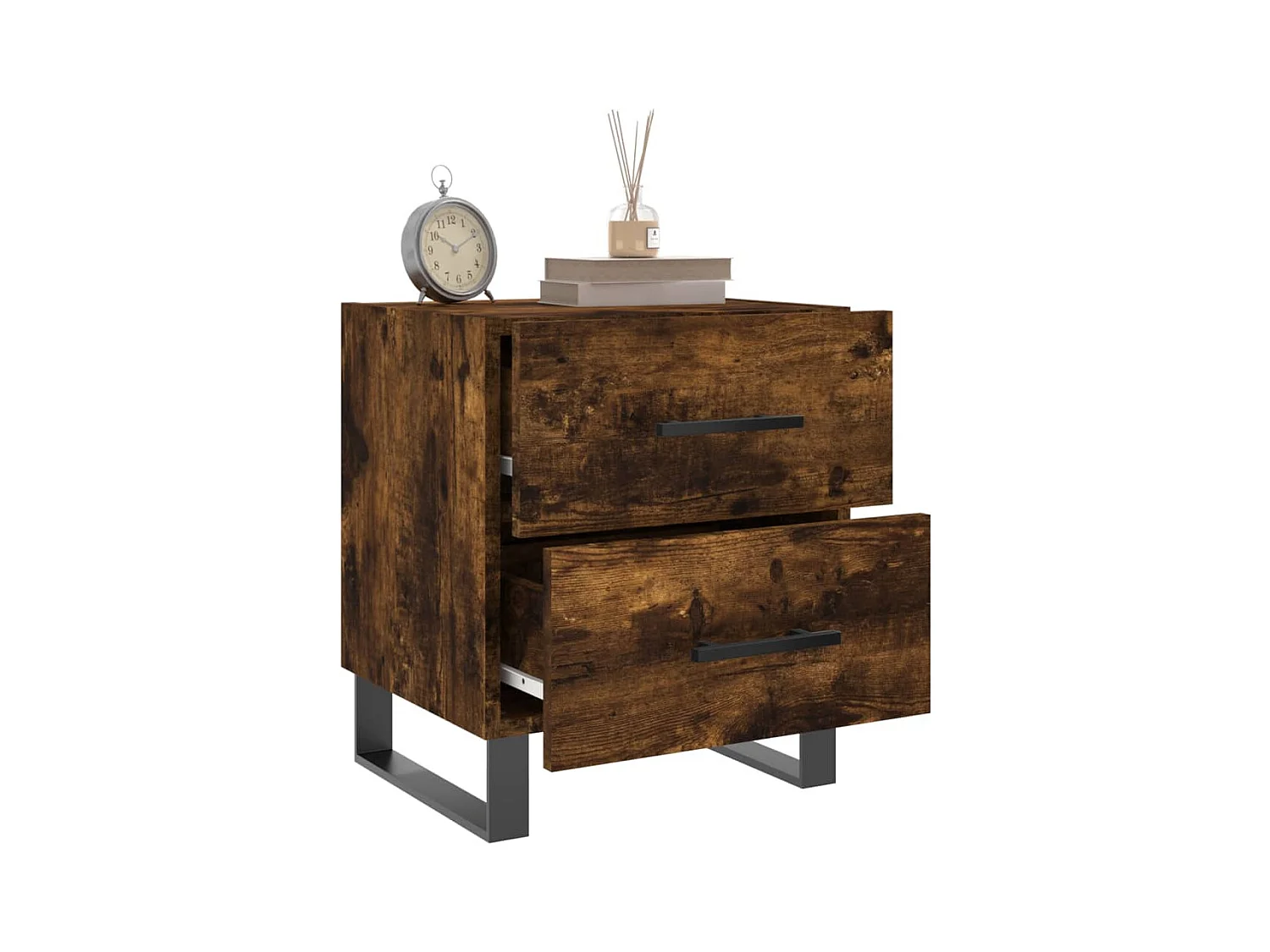 Comodino in rovere affumicato 40x35x47,5 cm in legno ingegnerizzato