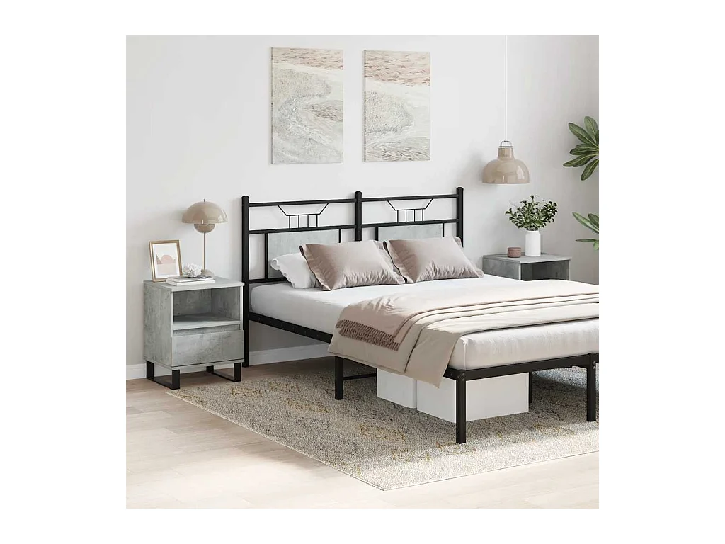 Comodini 2 pezzi grigio cemento 40x35x50 cm in legno ingegnerizzato