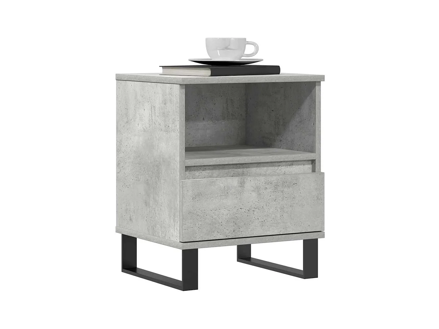 Comodini 2 pezzi grigio cemento 40x35x50 cm in legno ingegnerizzato