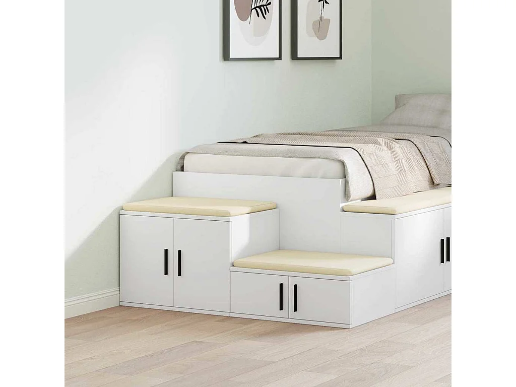 Meuble de rangement Blanc 108x41x40 cm en bois aggloméré