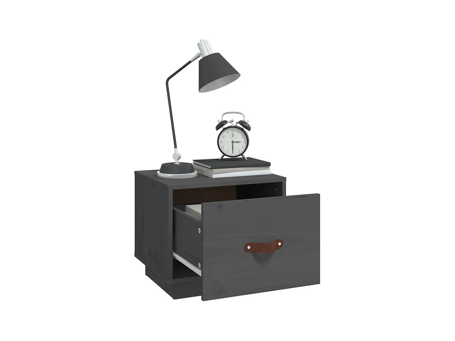 Mesitas de noche 2 uds Gris 40x34x35 cm Madera maciza de pino