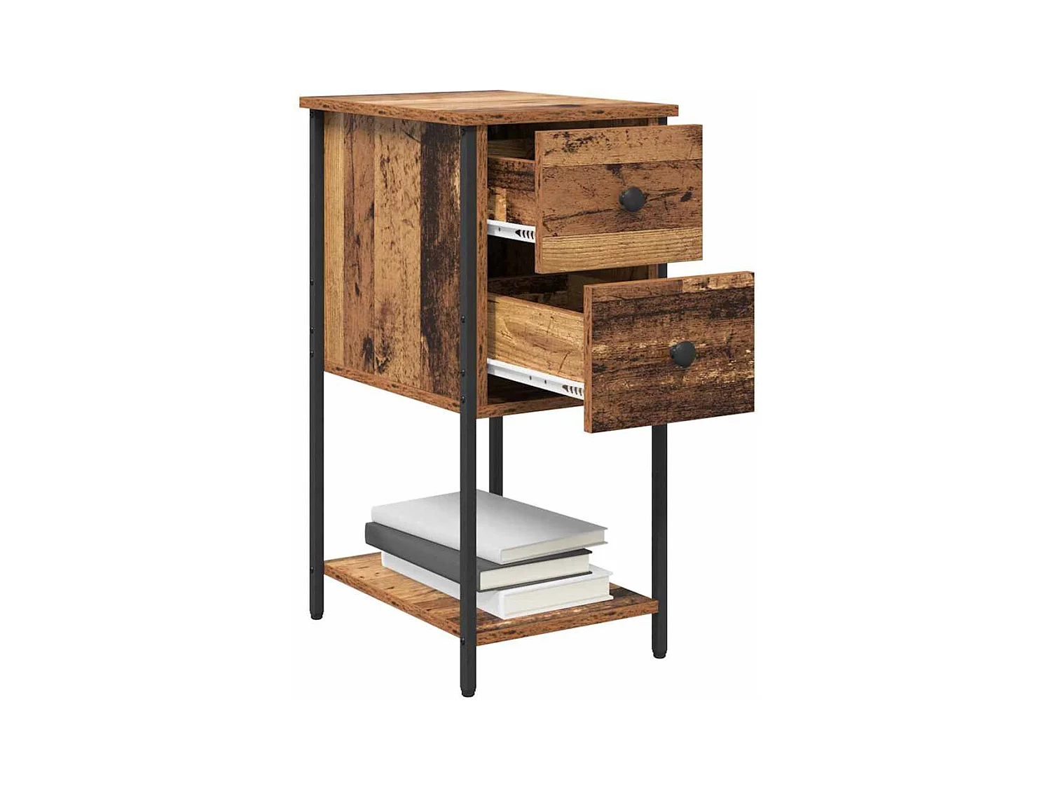 Cabinet de chevet avec tiroir 2 pcs Bois ancien 32 x 42 x 70 cm