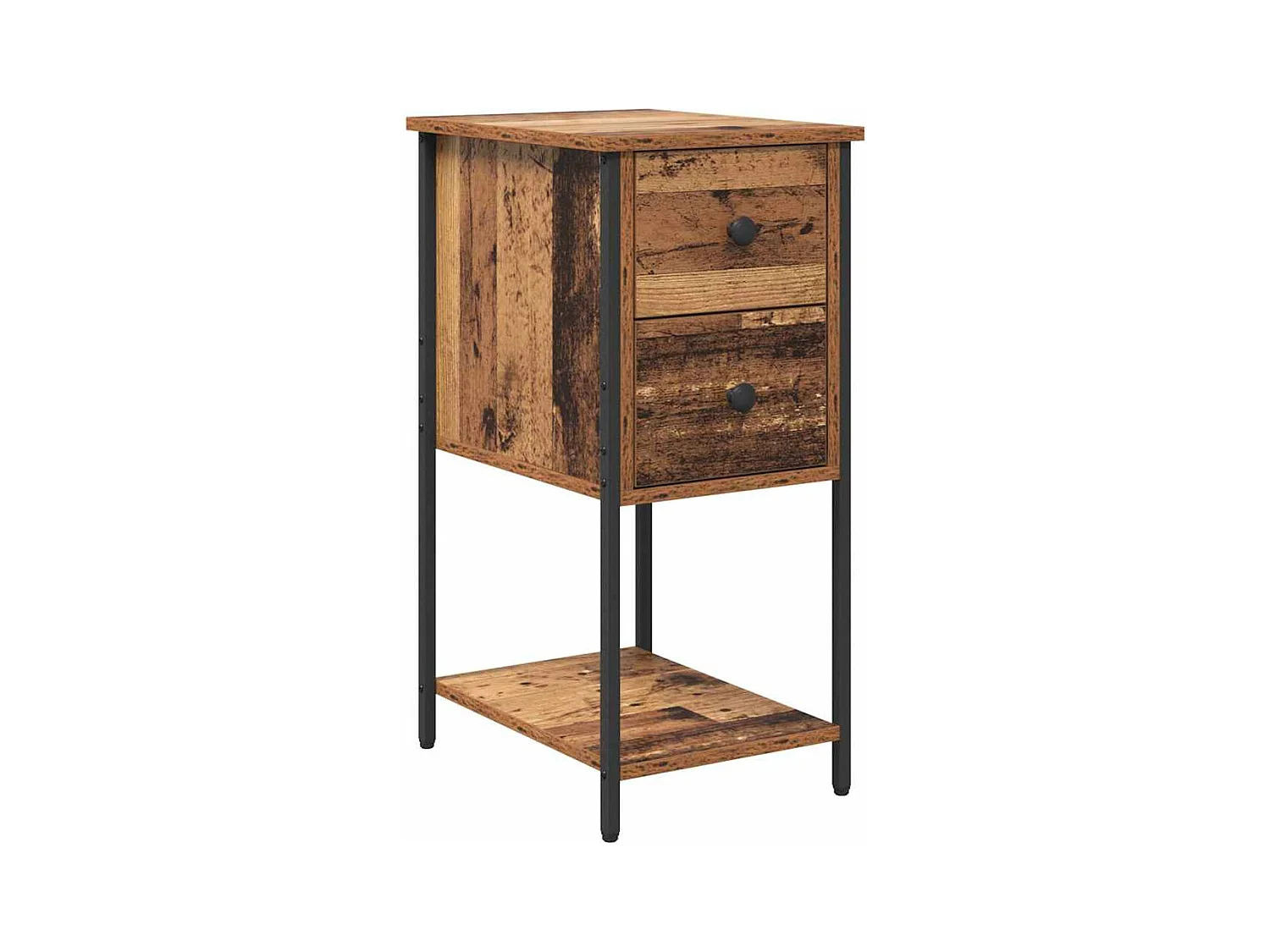 Cabinet de chevet avec tiroir 2 pcs Bois ancien 32 x 42 x 70 cm
