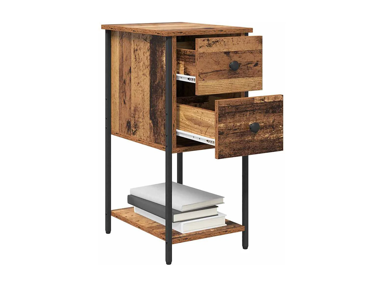 Cabinet de chevet avec tiroir 2 pcs Bois ancien 32 x 42 x 70 cm