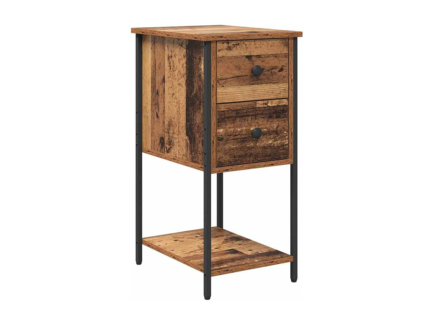 Cabinet de chevet avec tiroir 2 pcs Bois ancien 32 x 42 x 70 cm