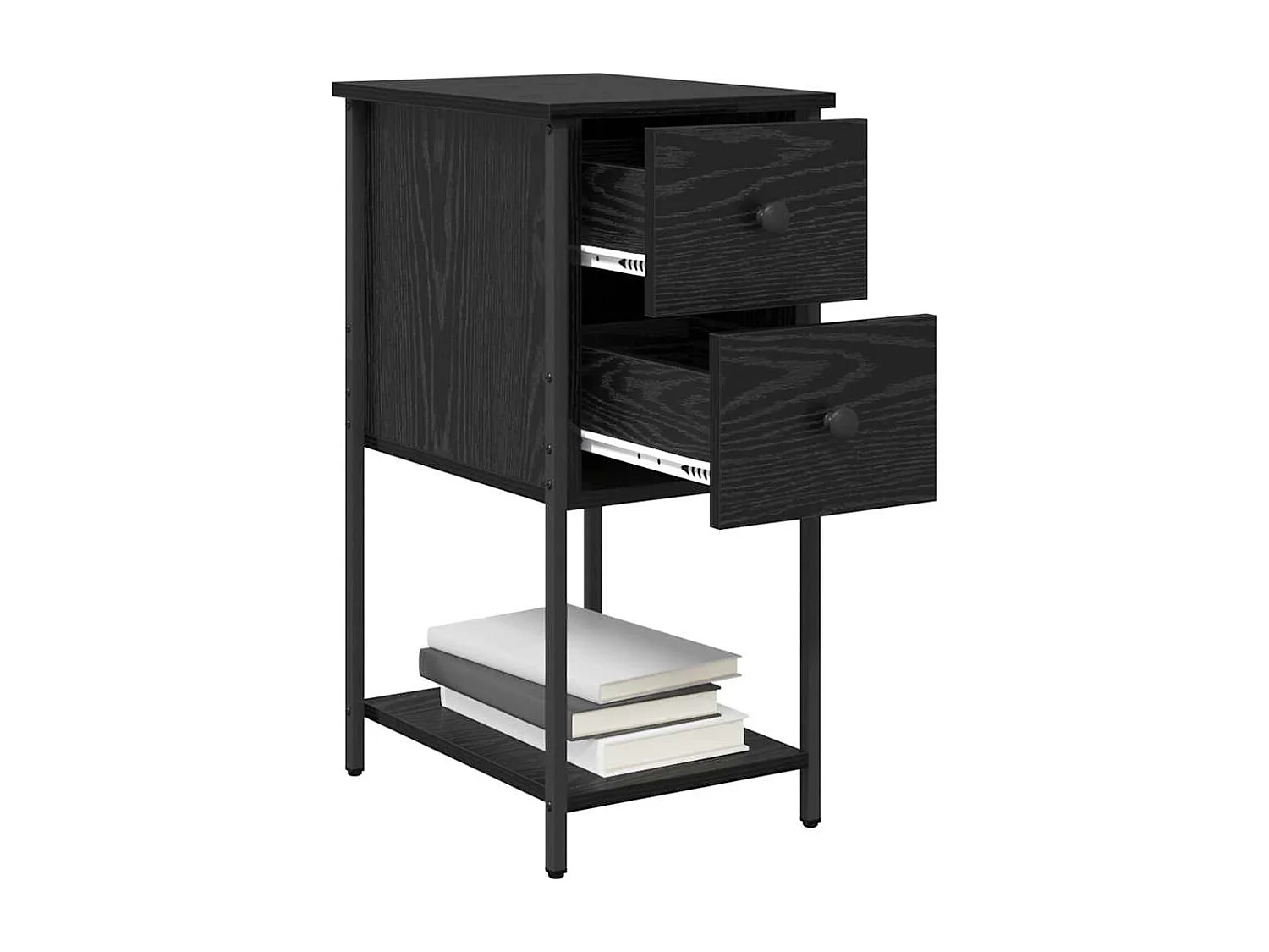 Cabinet de chevet avec tiroir Chêne noir 32 x 42 x 70 cm