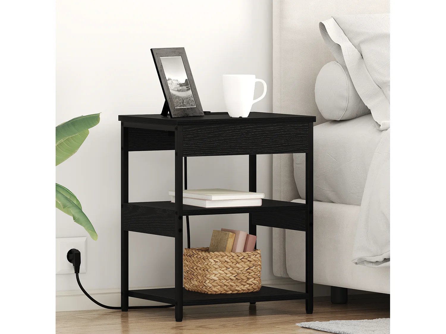 Cabinet de chevet Chêne noir 41 x 31 x 51 cm Bois d'ingénierie