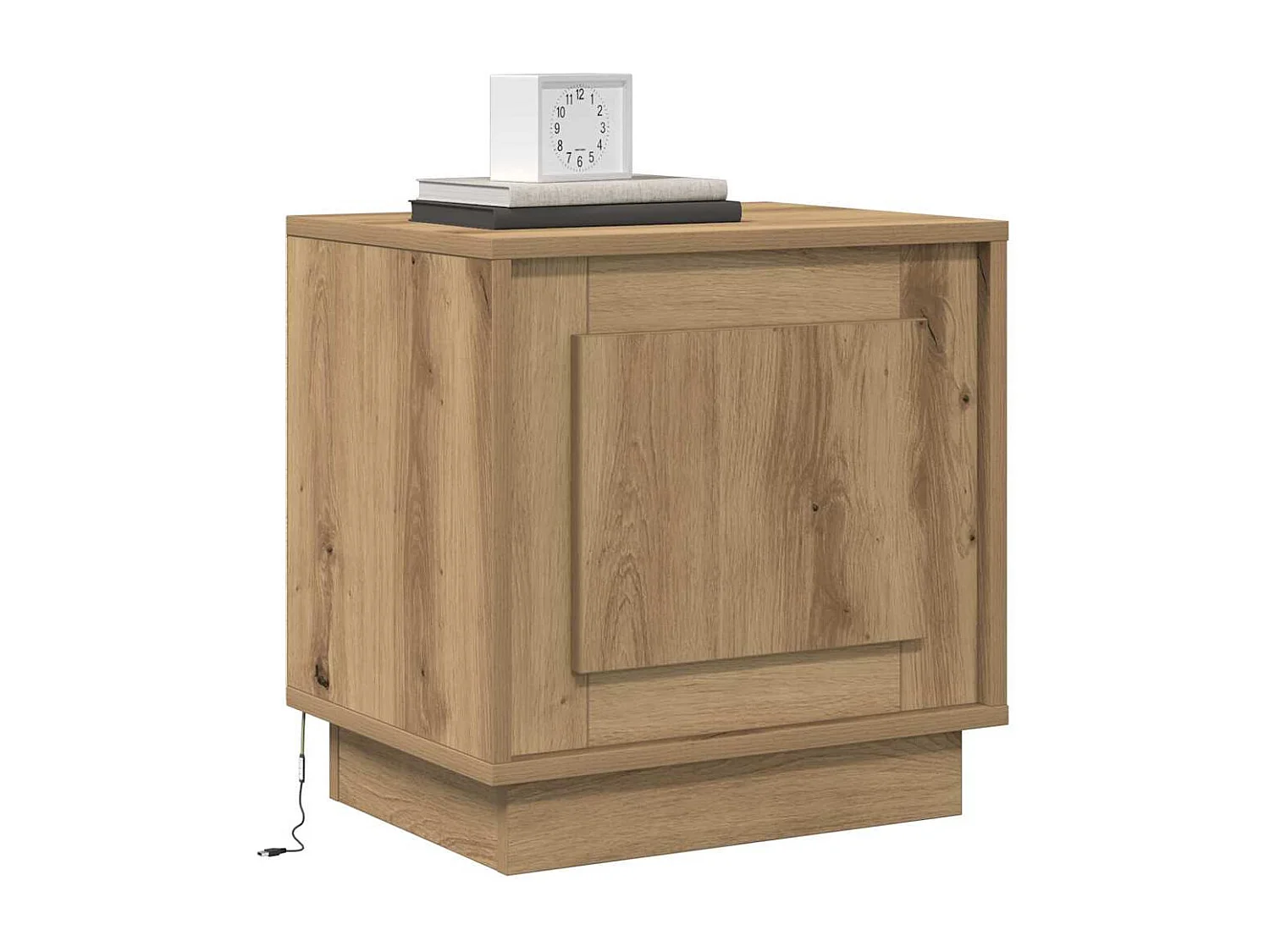 Nachtkastjes met LED-verlichting 2 stuks Handgemaakt eikenhout 44x34,5x45 cm