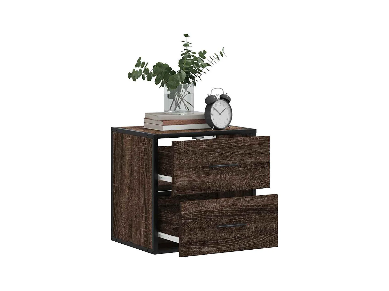 Comodino da parete in rovere marrone 40x31x39,5 cm