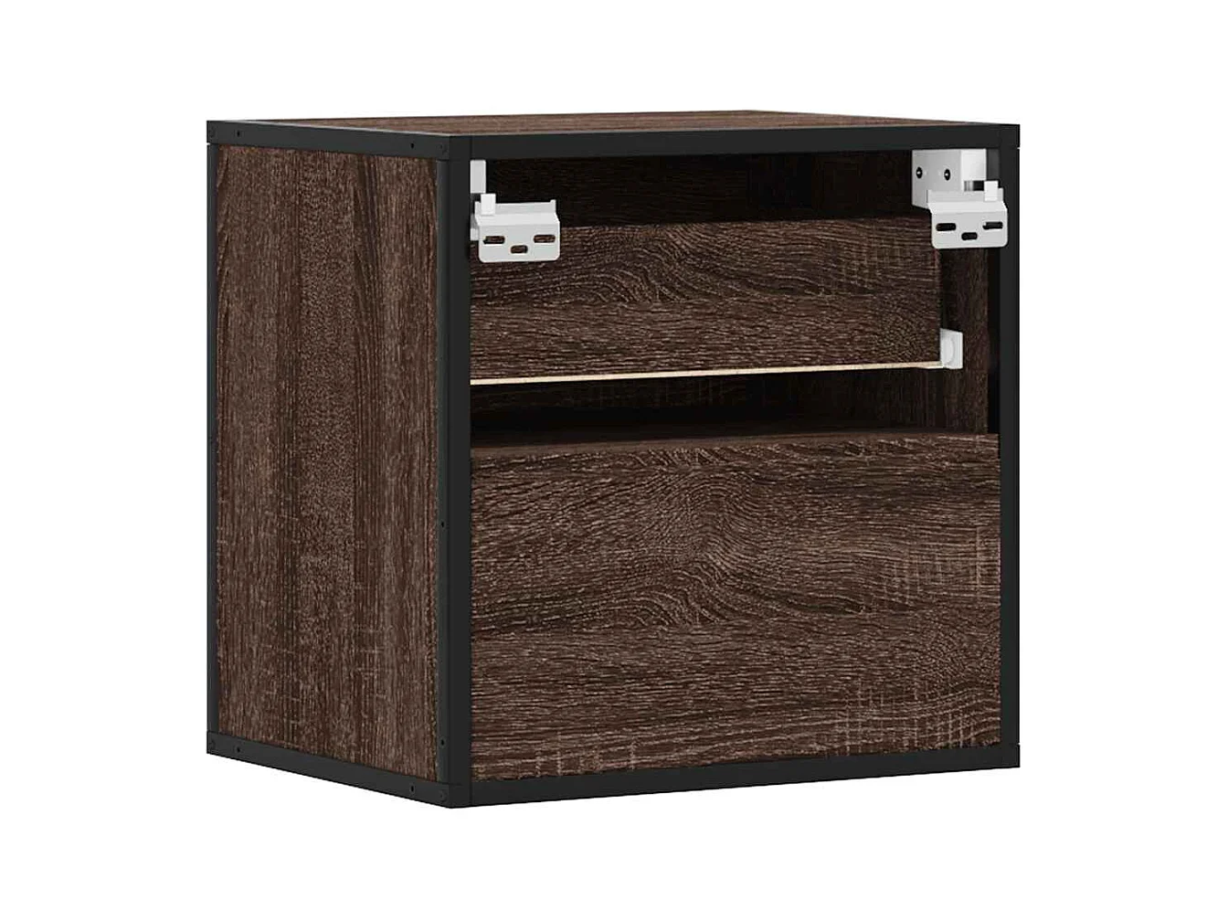 Comodino da parete in rovere marrone 40x31x39,5 cm