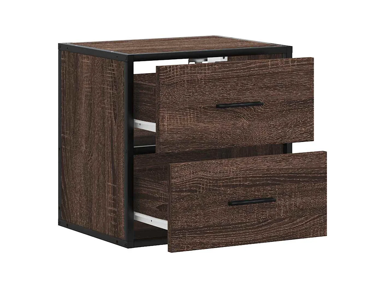 Comodino da parete in rovere marrone 40x31x39,5 cm