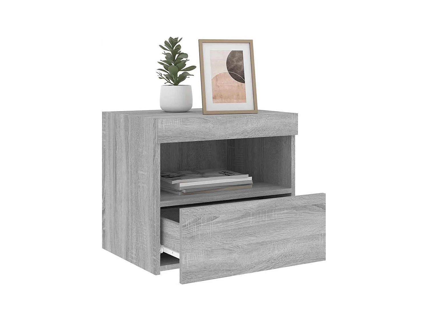 Nachtkastjes met LED-verlichting 2 stuks sonoma grijs 50x40x45cm