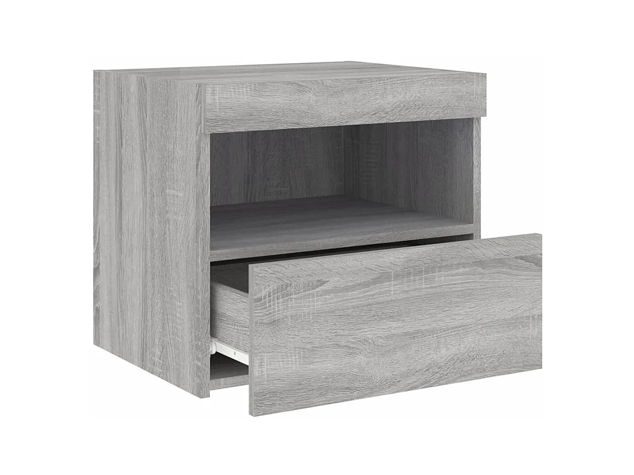 Nachtkastjes met LED-verlichting 2 stuks sonoma grijs 50x40x45cm