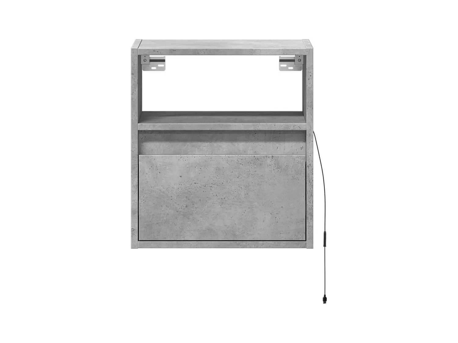 Wandnachtkastjes met LED-verlichting 2 stuks betongrijs