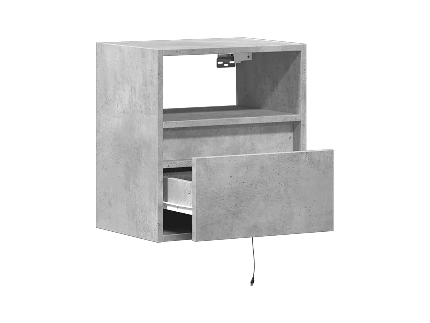 Wandnachtkastjes met LED-verlichting 2 stuks betongrijs