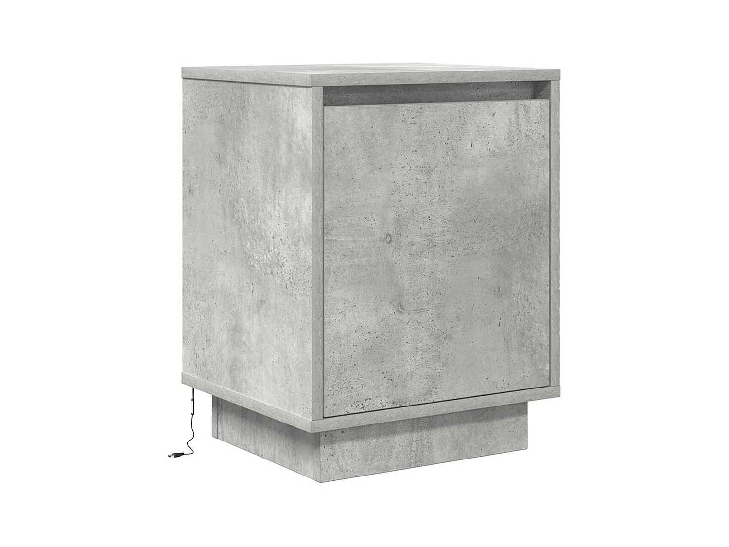 Nachtkastjes met LED-verlichting 2 stuks betongrijs 38x34x50 cm