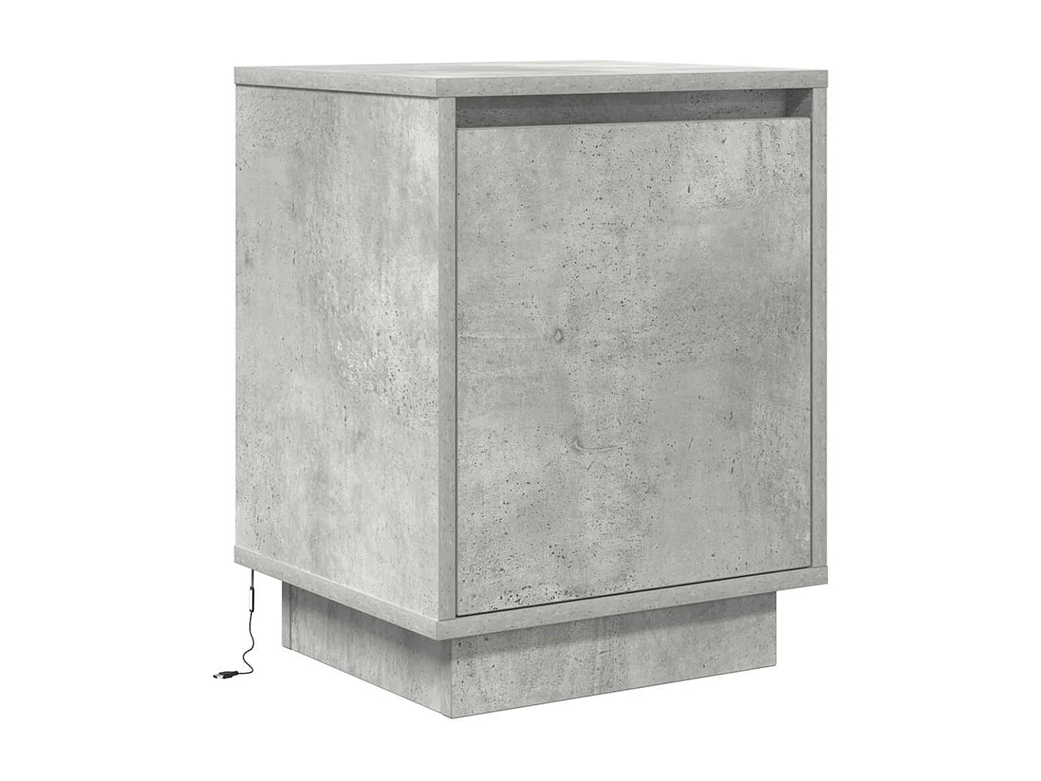 Tables de chevet avec lumières LED 2 pcs gris béton 38x34x50 cm