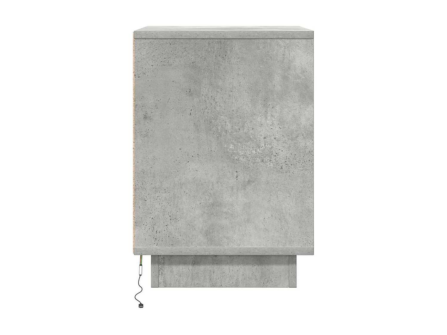 Tables de chevet avec lumières LED 2 pcs gris béton 38x34x50 cm