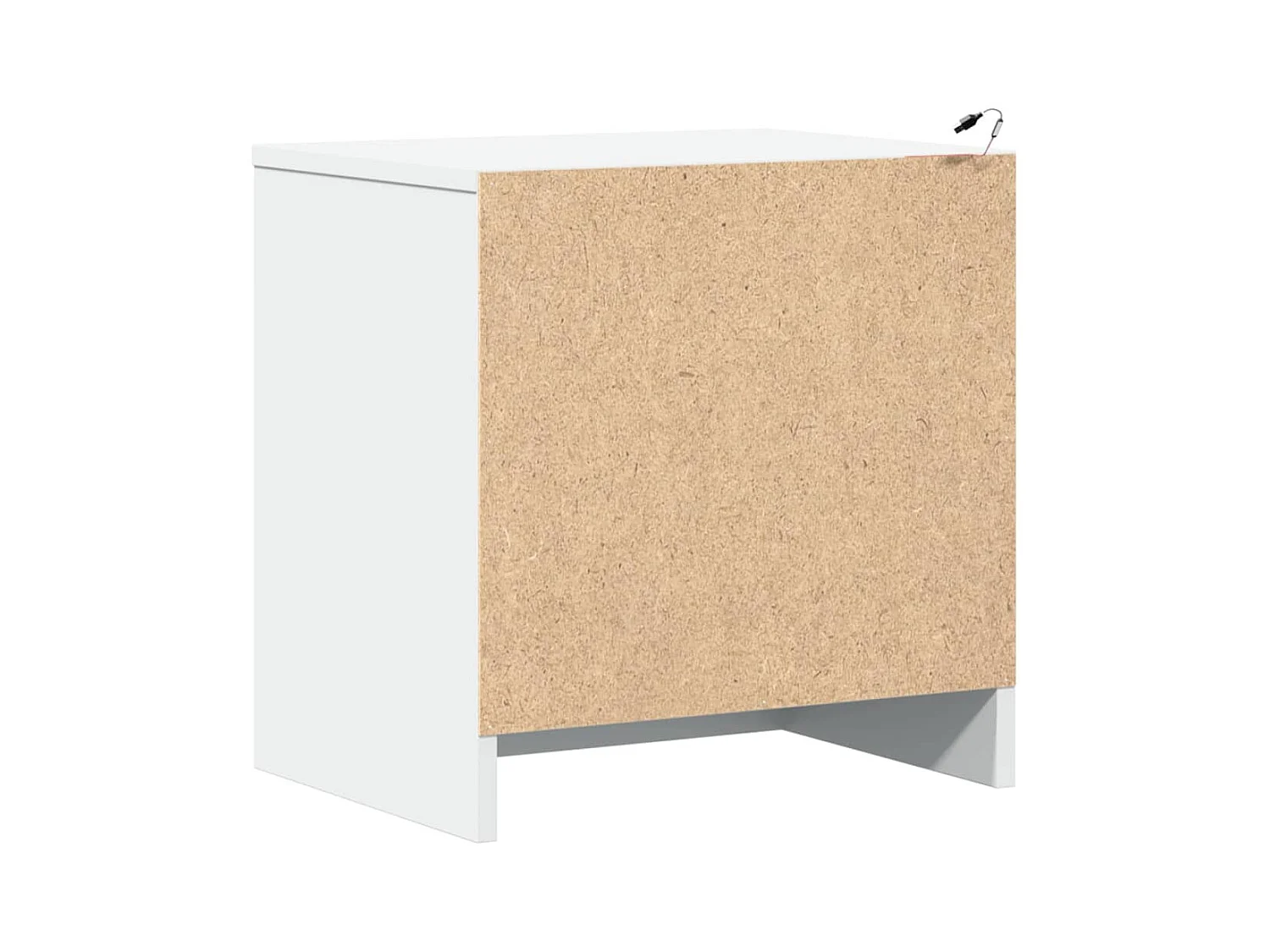 Armoires de chevet et lumières LED 2pcs blanc bois d'ingénierie