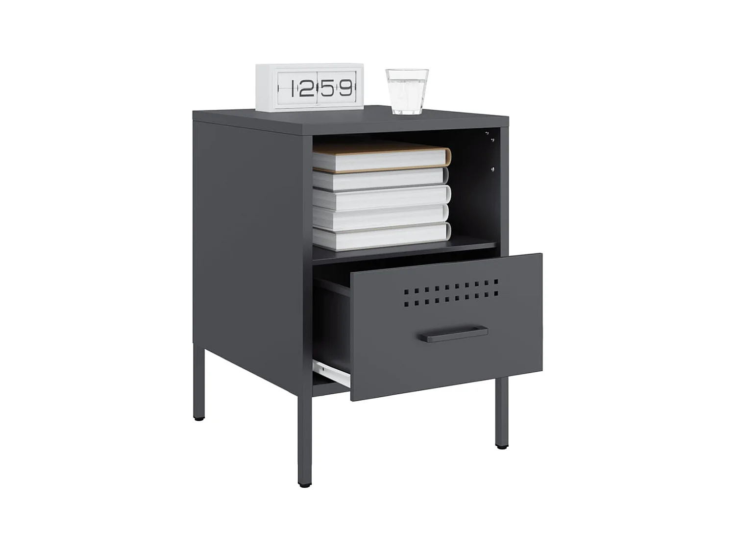 Tables de chevet 2 pcs anthracite 36x39x50,5 cm acier