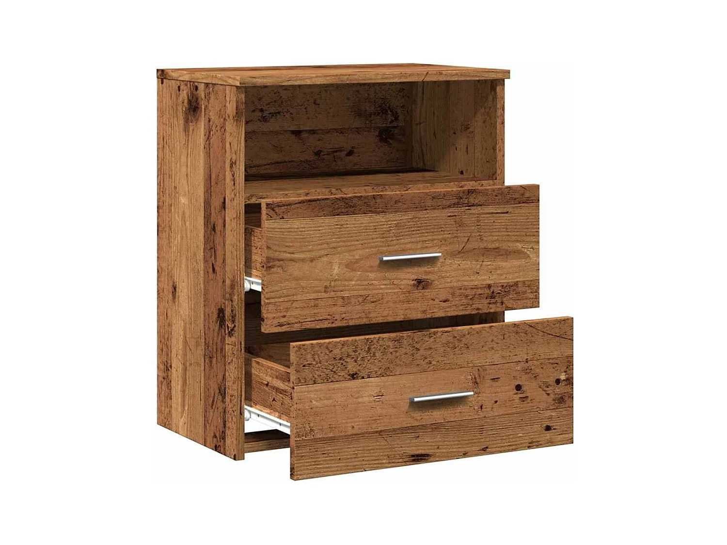 Nachtkastjes 2 stuks oud hout 50x32x60 cm bewerkt hout