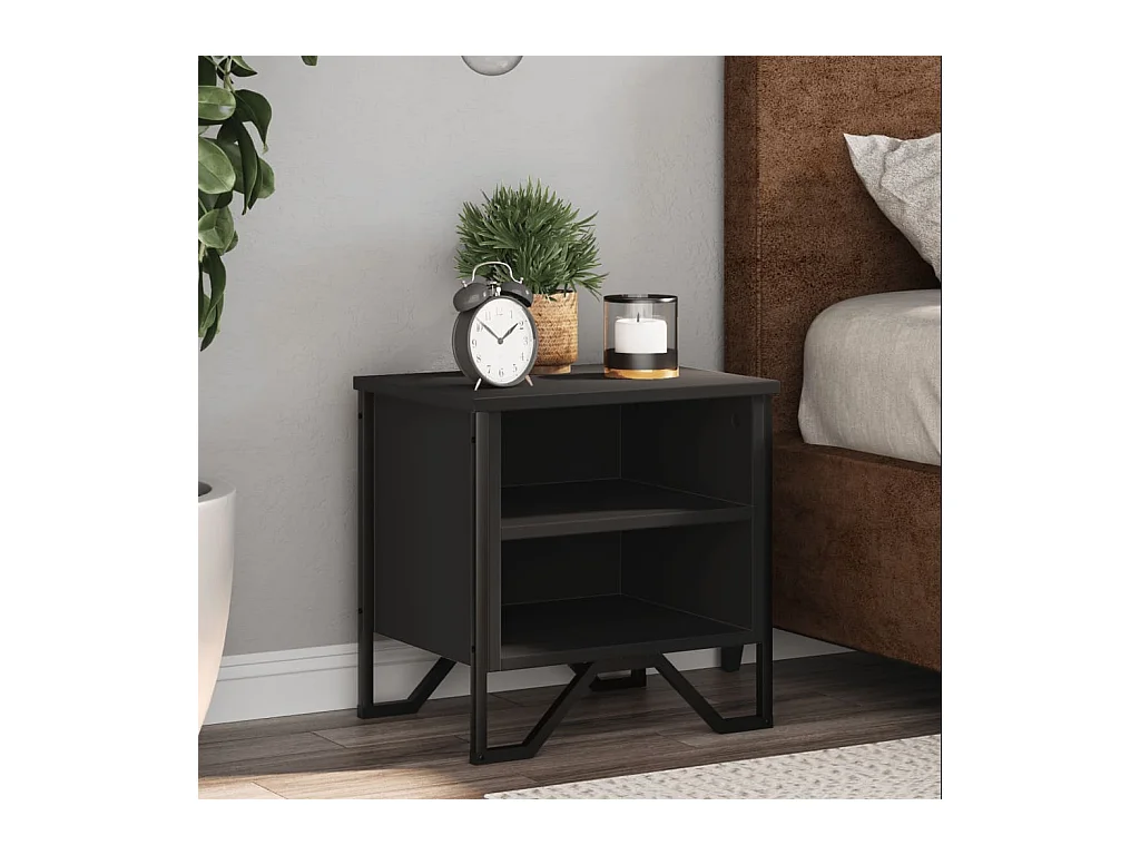 Tables de chevet 2 pcs noir 40x30x40 cm bois d'ingénierie