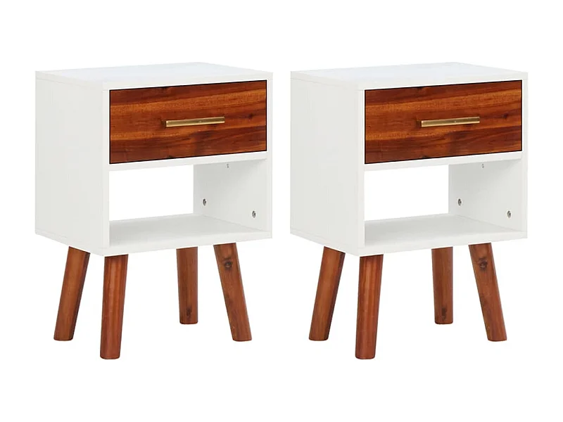 Nachtkastjes 2 stuks Massief acaciahout 40x30x57 cm