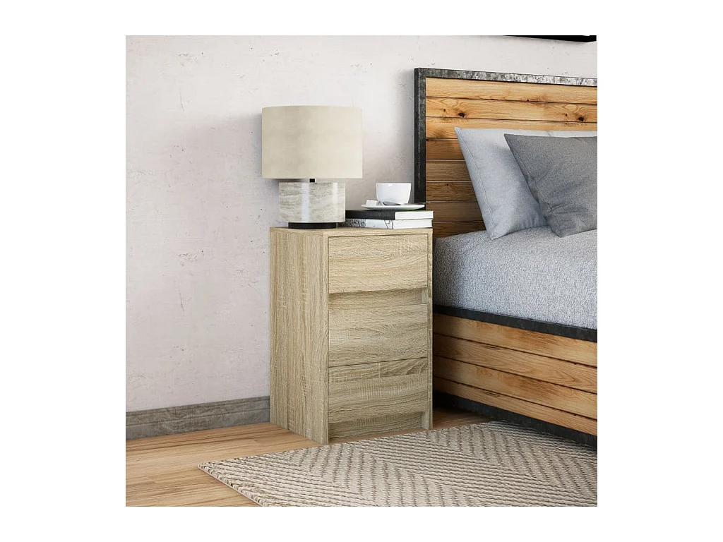 Nachttisch mit LED-Beleuchtung in Sonoma-Eiche