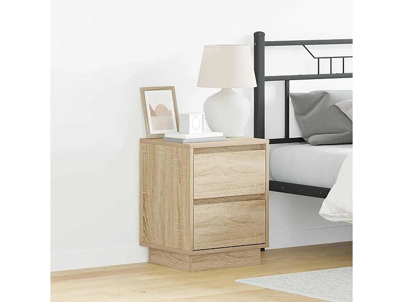 Cabinet de chevet avec lumières LED Chêne Sonoma 39x34,5x50 cm