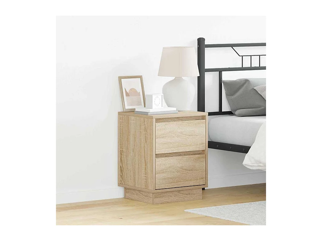Cabinet de chevet avec lumières LED Chêne Sonoma 39x34,5x50 cm