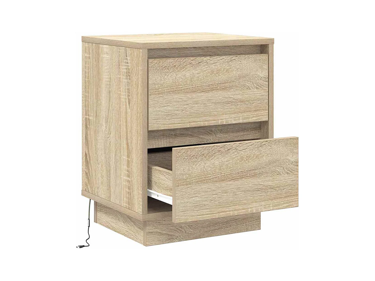 Cabinet de chevet avec lumières LED Chêne Sonoma 39x34,5x50 cm