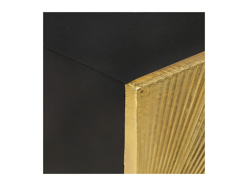 Table de chevet avec front en laiton 40x30x50cm Manguier massif