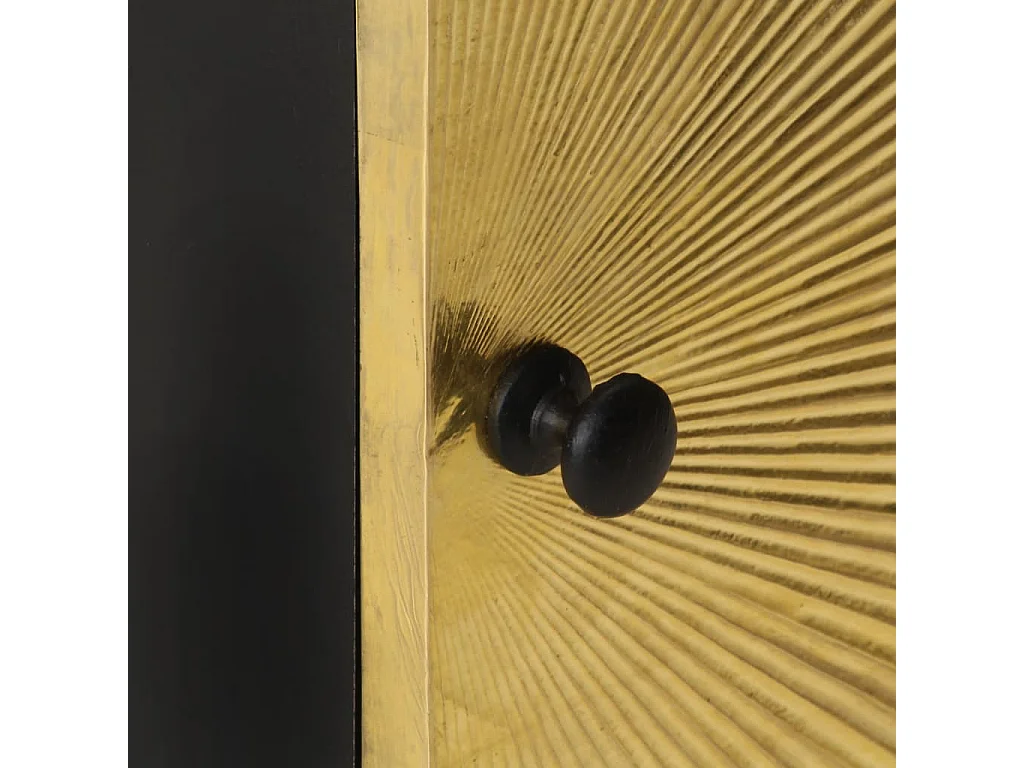 Table de chevet avec front en laiton 40x30x50cm Manguier massif