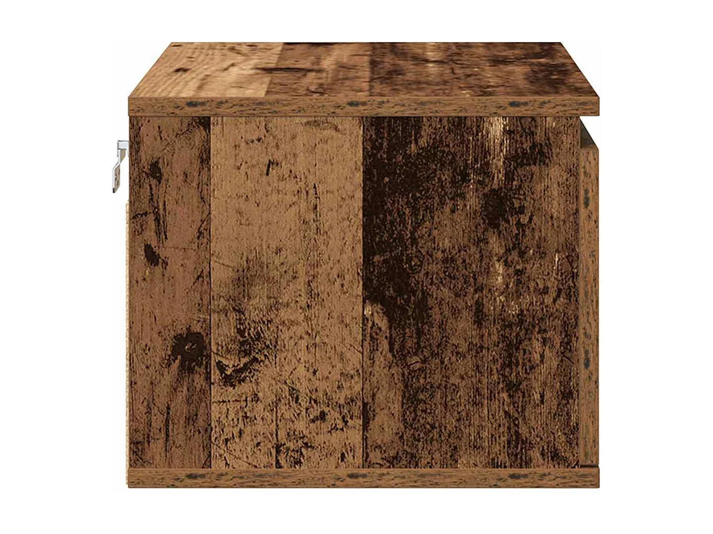 Comodini da parete in legno antico a 2 pezzi con luci a LED