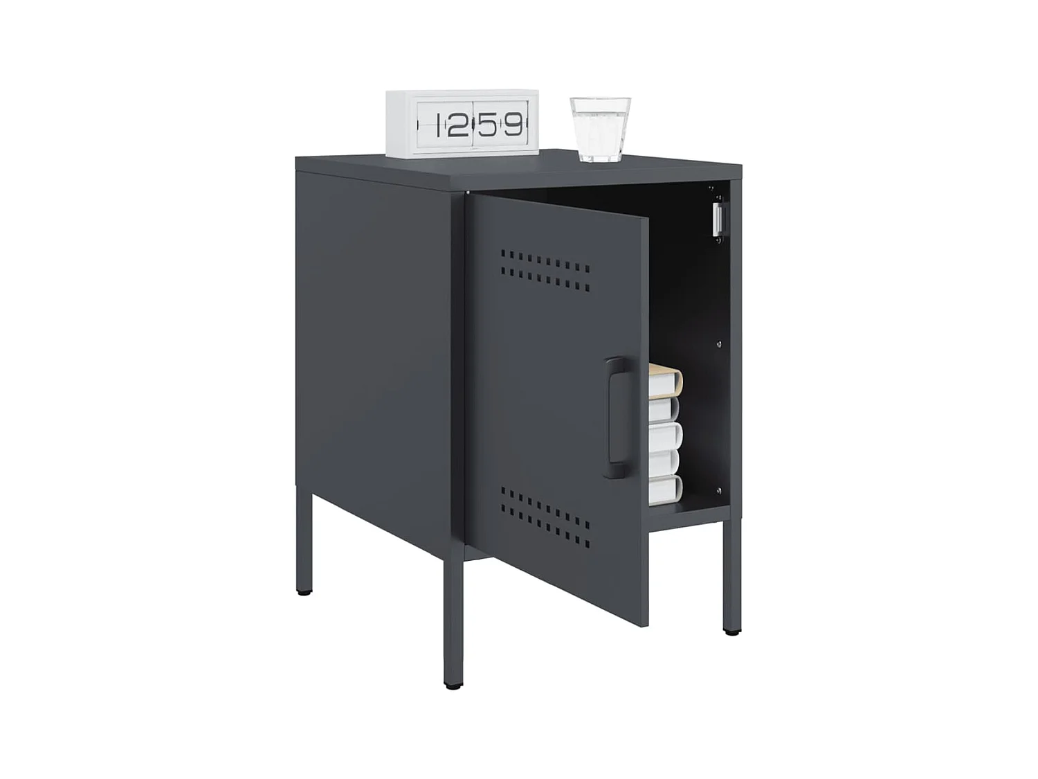 Tables de chevet 2 pcs anthracite 36x39x50,5 cm acier