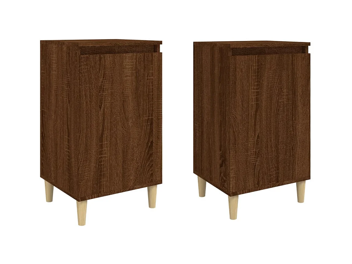 Nachttische 2er Eiche braun 40x35x70cm Holzwerkstoff