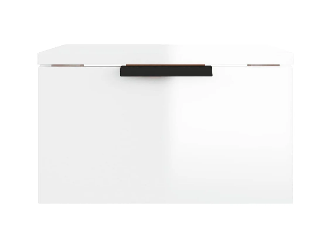 Table de chevet murale blanc brillant 34x30x20 cm