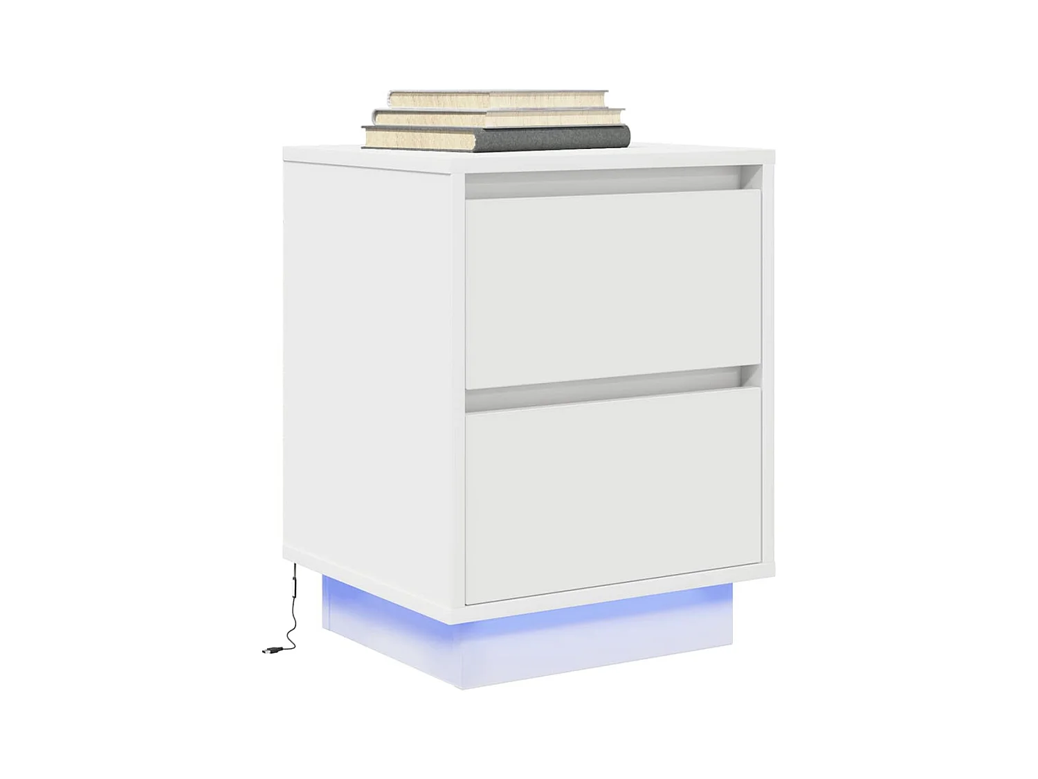 Table de chevet avec lumières LED blanc 38x34x50 cm